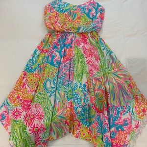 Lilly Pulitzer sundress with shark bite hem